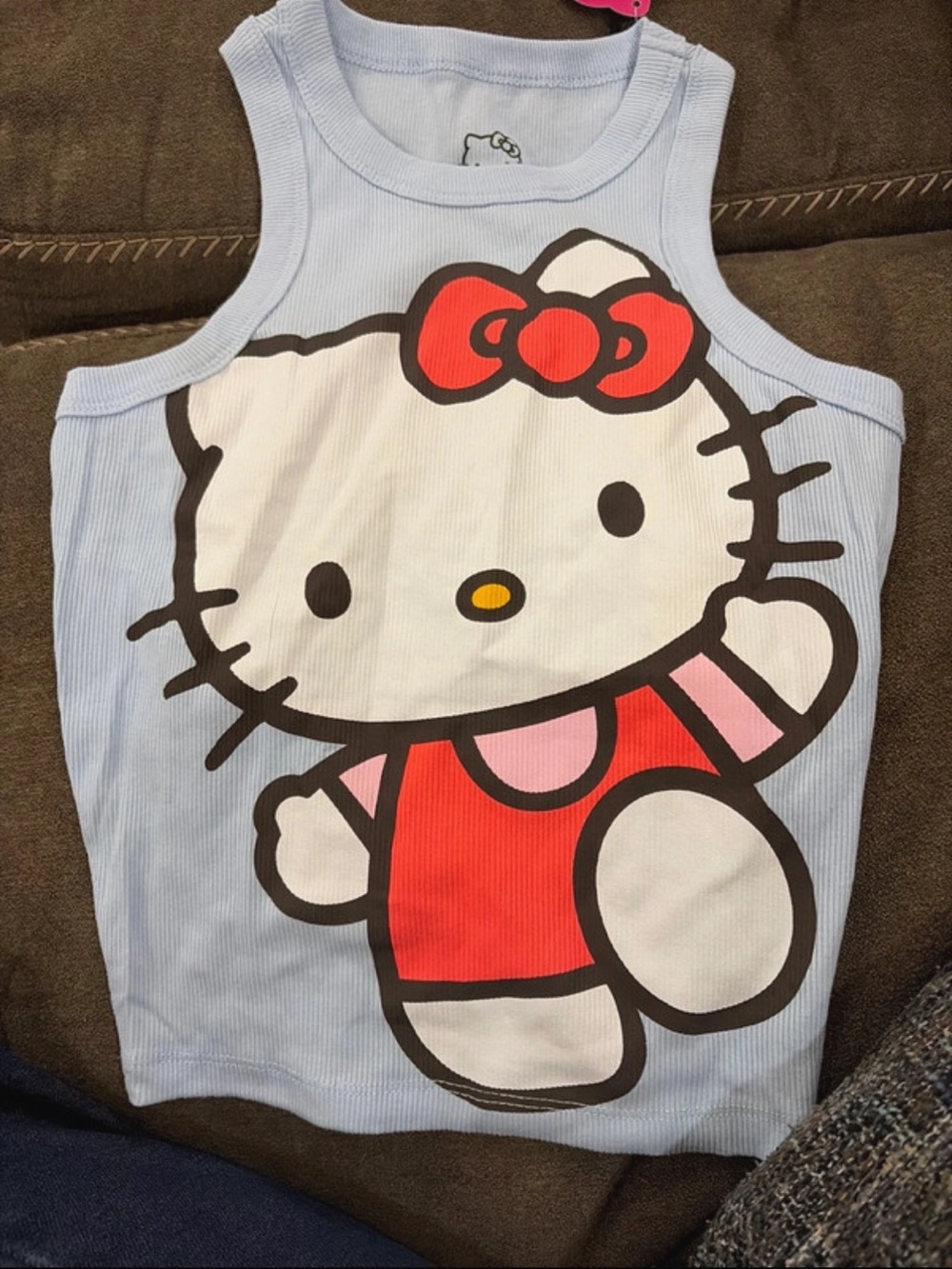 Hello Kitty Light Blue Tank with Red and Pink Character Graphic